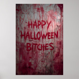 Blutige Spritzer Halloween Dramatische Verrückte T Poster