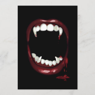 blutige Vampire Fangs halloween Einladung