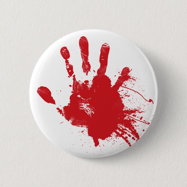 Blutiger Handprint Knopf Button (Vorderseite)