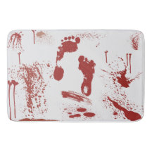 Blutiges Abdruck-Blut Splattered große Bad-Matte