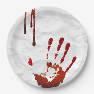 Blutiges handprint pappteller