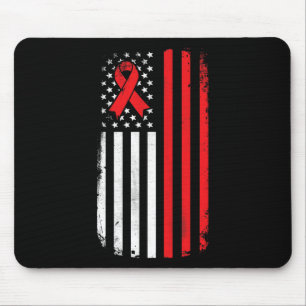 Blutkrebs-Bewusstsein Amerikanische Flagge Mousepad