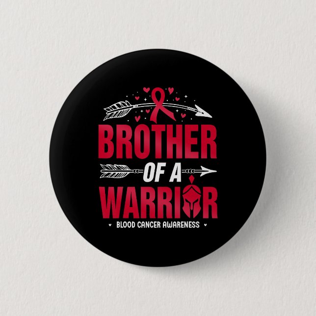 Blutkrebs-Bewusstsein Bruder eines Kriegers Rotes  Button (Vorderseite)