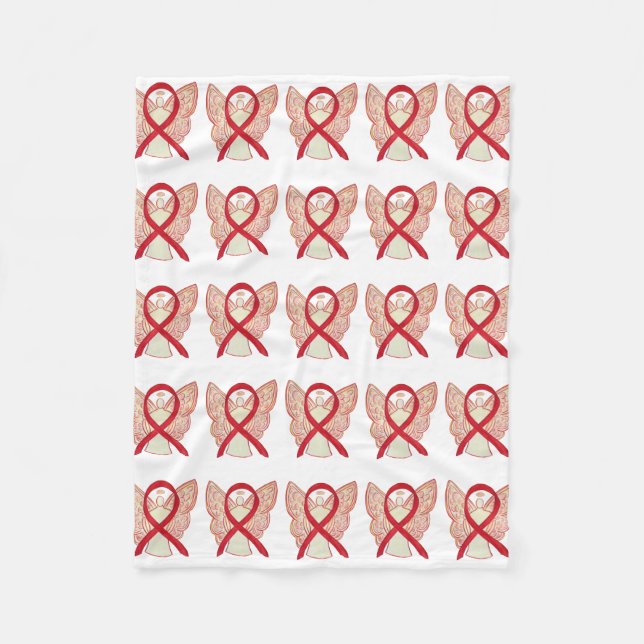 Blutkrebs Bewusstsein Red Ribbon Chemo Blanket Fleecedecke (Vorderseite)