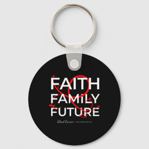 Blutkrebs-Bewusstsein Red Ribbon Faith Family Fut Schlüsselanhänger