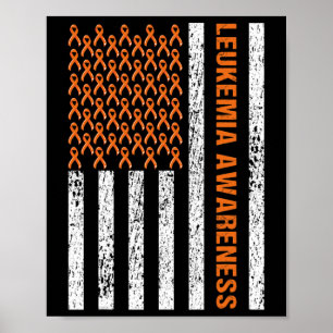 Blutkrebs-Bewusstseins-Schleife Orange Leukämie Am Poster