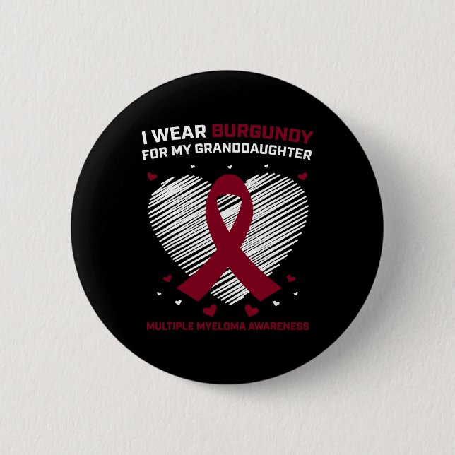 Blutkrebs-Geschenke Enkelin Multiples Myelom  Button (Vorderseite)