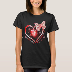 Blutkrebs Herz Kreuz Geschenk Überlebenden Kriege T-Shirt