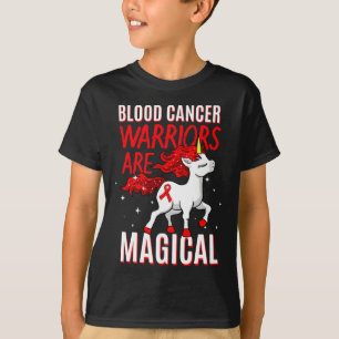 Blutkrebs Krieger Magisches Einhorn Rotes Band Li T-Shirt