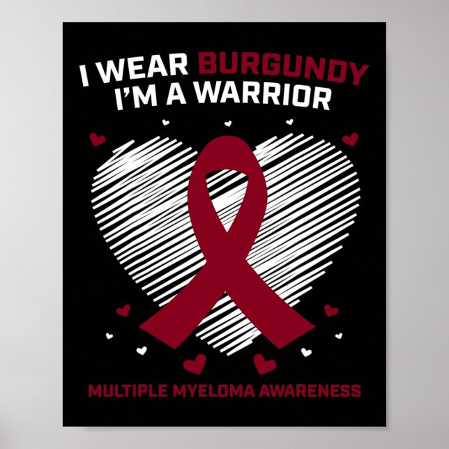 Blutkrebs Krieger Multiples Myelom Bewusstsein Pr Poster (Vorne)