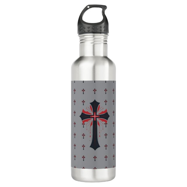Blutkreuz Edelstahlflasche (Vorderseite)