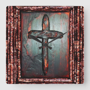 Blutkreuz Quadratische Wanduhr