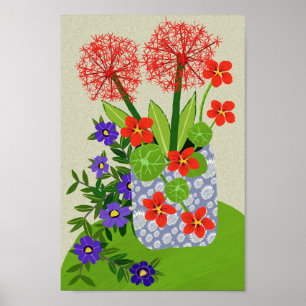 Blutlilie, Surfinia und Nasturtium-Poster Poster
