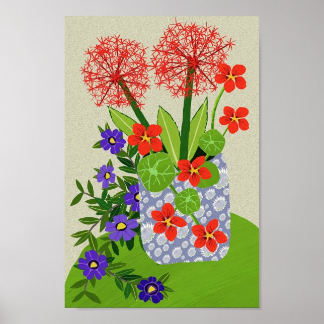 Blutlilie, Surfinia und Nasturtium-Poster Poster (Vorne)