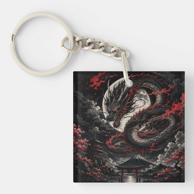 Blutmond-Drache Schlüsselanhänger (Vorderseite)