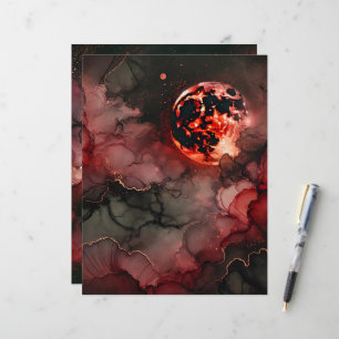 Blutmond Glow Halloween Alkohol Tinte Scrapbook