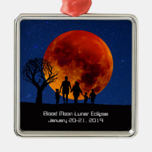 Blutmond-Mondflugbahn 2019 Ornament Aus Metall