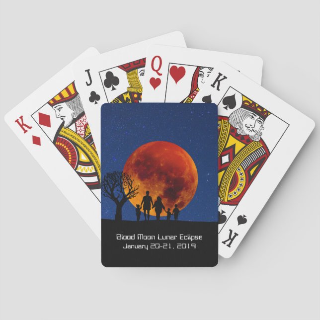 Blutmond-Mondflugbahn 2019 Spielkarten (Rückseite)