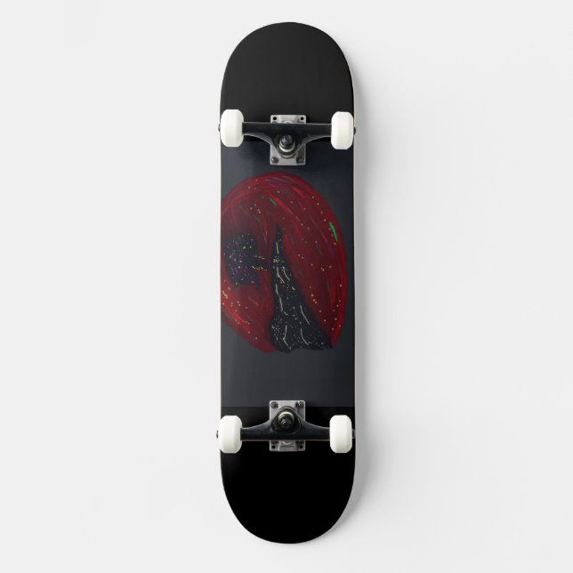 Blutmond-Nacht-Skateboard Skateboard (Vorderseite)