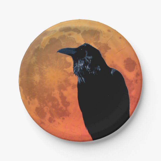 Blutmond-Raven-Plate Pappteller (Vorderseite)