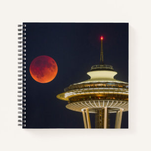 Blutmond   Seattle Space Needle Notizbuch