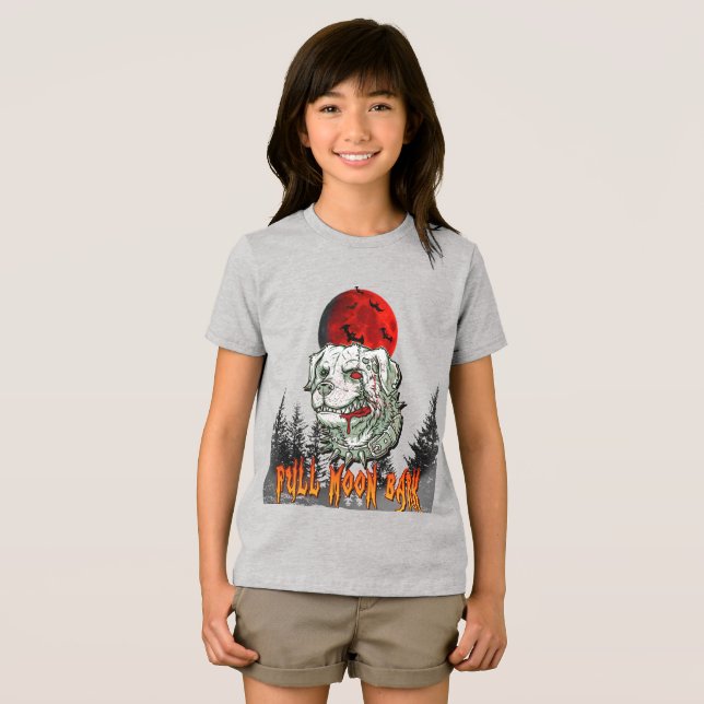 Blutmondrinde - Zombie Hund Halloween-Shirt Tri-Blend Shirt (Vorderseite Voll)