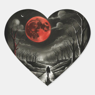Blutmoon-Aufkleber Herz-Aufkleber
