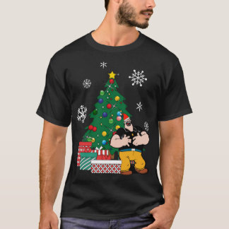 Bluto rund um den Weihnachtsbaum Popeye T-Shirt