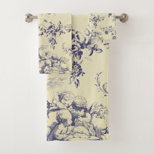 Blutoile French Country Cherub Muster Badhandtuch Set (Insitu)