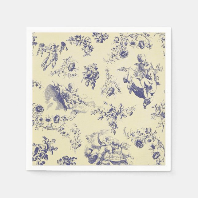 Blutoile French Country Cherub Muster Serviette (Vorderseite)