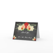 Blutorange-Blumen-Tafel-Hochzeit danken Ihnen