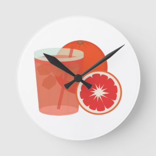 Blutorange Runde Wanduhr