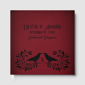 Blutrot schwarze Raben-Gotische Hochzeit Gästebuch