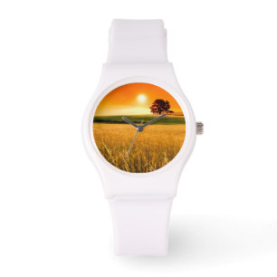 Blutroter Sonnenuntergang Armbanduhr