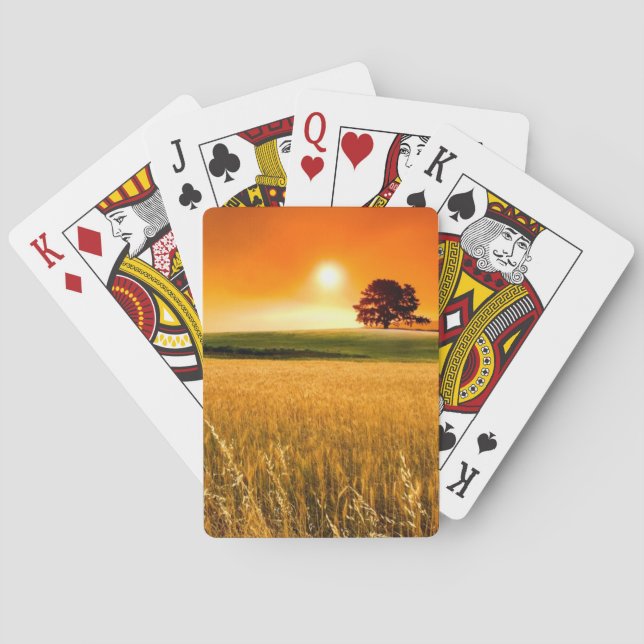 Blutroter Sonnenuntergang Spielkarten (Rückseite)