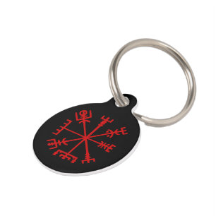 Blutrotes Vegvísir (Viking-Kompass) Haustiermarke