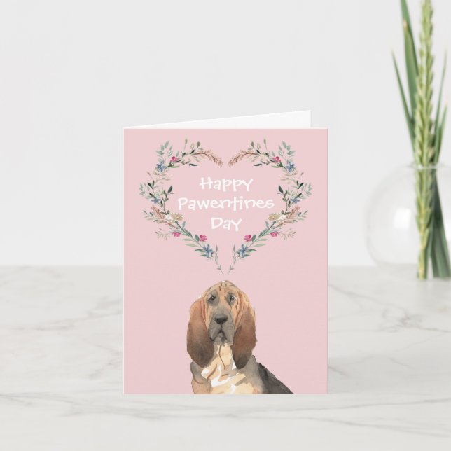 Blutschwund-Hunde-Valentine Feiertagskarte (Vorderseite)