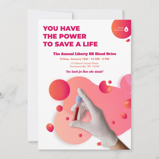 Blutspende Einladung (Vorderseite)