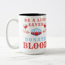 Blutspender Monat Lebensretter Blut spenden Zweifarbige Tasse