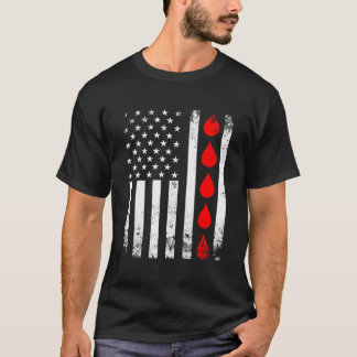 Blutspender Phlebotomistische amerikanische Flagge T-Shirt