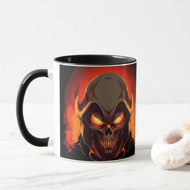 Blutstillender Sensenmann Tasse (Mit Donut)