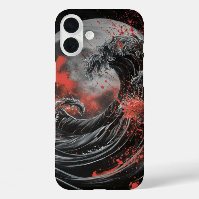"Bluttide" iPhone 16 Plus Hülle (Rückseite)