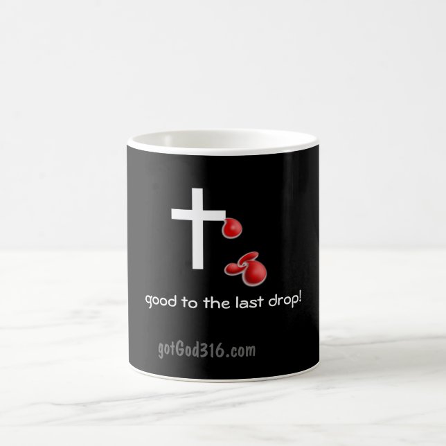 Bluttropfen-gotGod316.com-Kreuz Verwandlungstasse (Mittel)