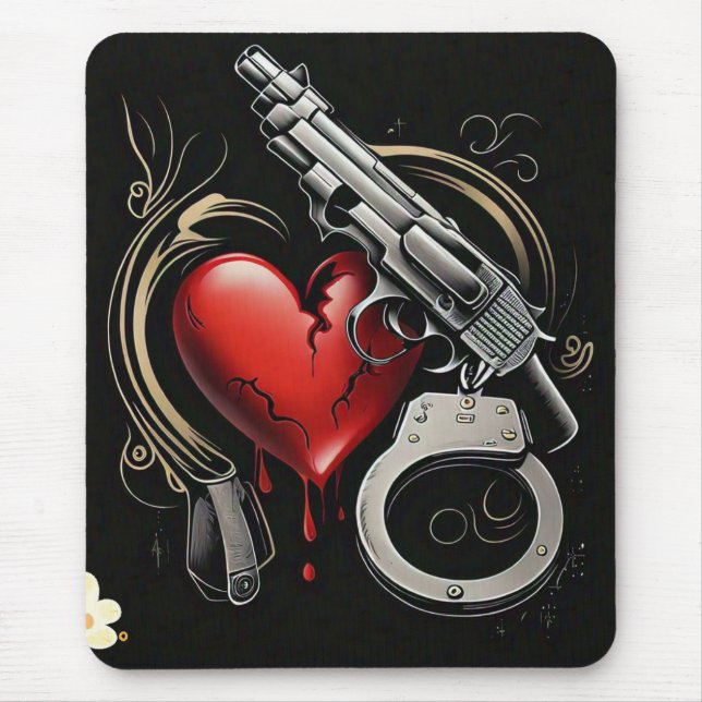 "Blutung für Liebe" Mousepad (Vorne)