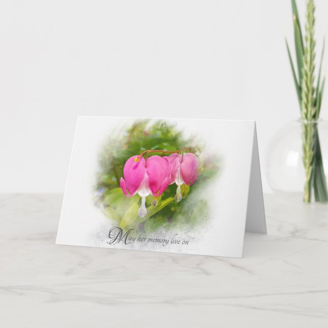 Blutung Herz-Blume-Beileid Karte (Vorderseite)