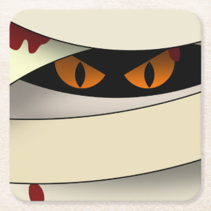 Blutung Mummy Halloween Rechteckiger Pappuntersetzer