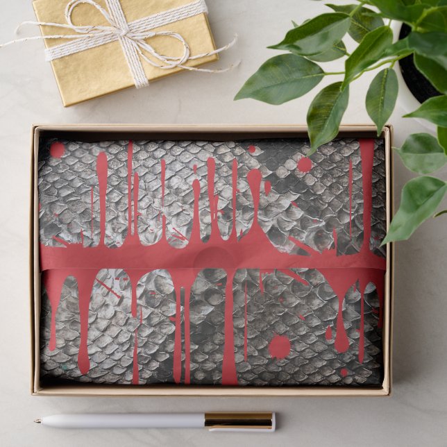 Blutung Python Skin Gory Rotes Blut Halloween Yuk Seidenpapier (Geschenk)