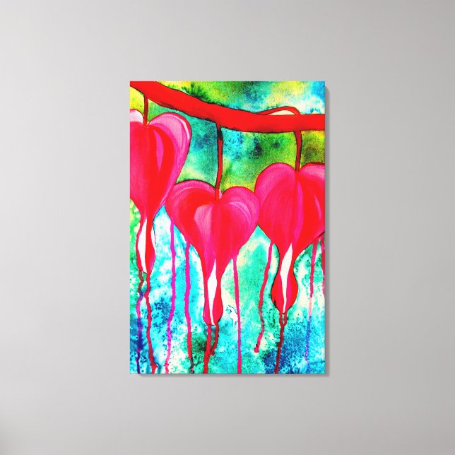 Blutungen Herz Wasserfarbe abstrakt Leinwanddruck (Vorderseite)