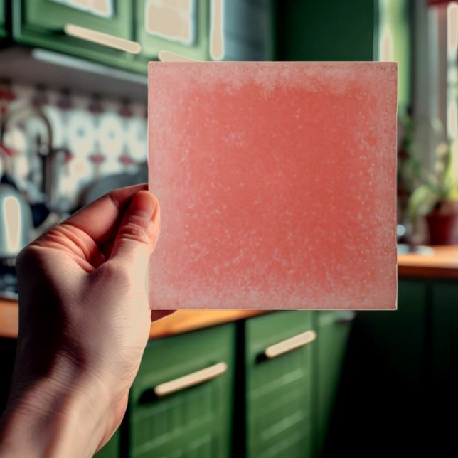 Blutzellen Orangefarbene Keramik Fliese (Blood orange speckled field tile, for fireplace, kitchen or bath.)