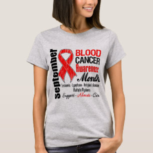 Blutzenkrebs-Bewusstsein Monat Roter Band T-Shirt